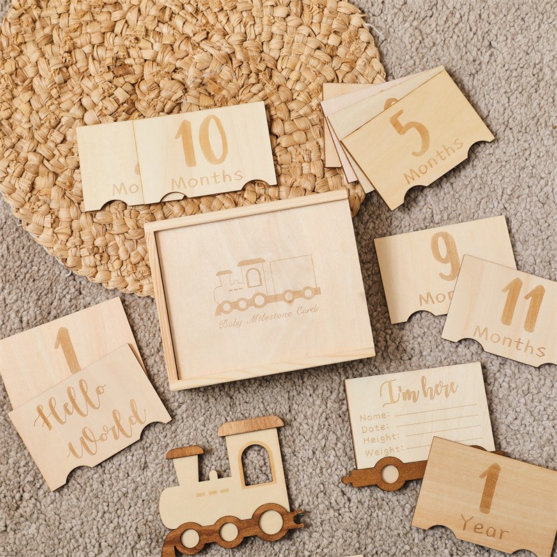 Wooden Milestone Box Manufacturer - Customizable Cute Unique Train for Baby OEM/ODM
