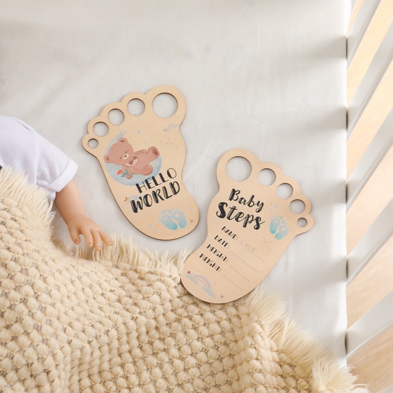 Wooden Footprint Letters Manufacturer - New Arrival Cute DIY Baby Souvenirs to Mark Milestones