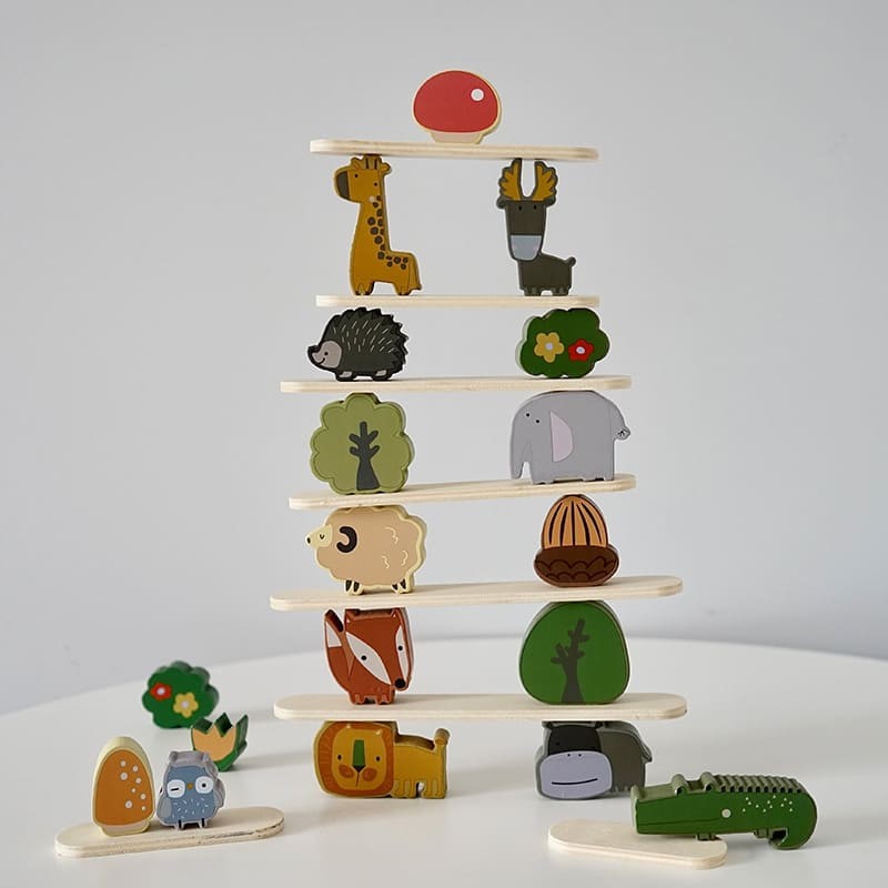 Wooden Building Blocks Set Manufacturer - Early Education Animal Stacking & Balance for 0-4 Years