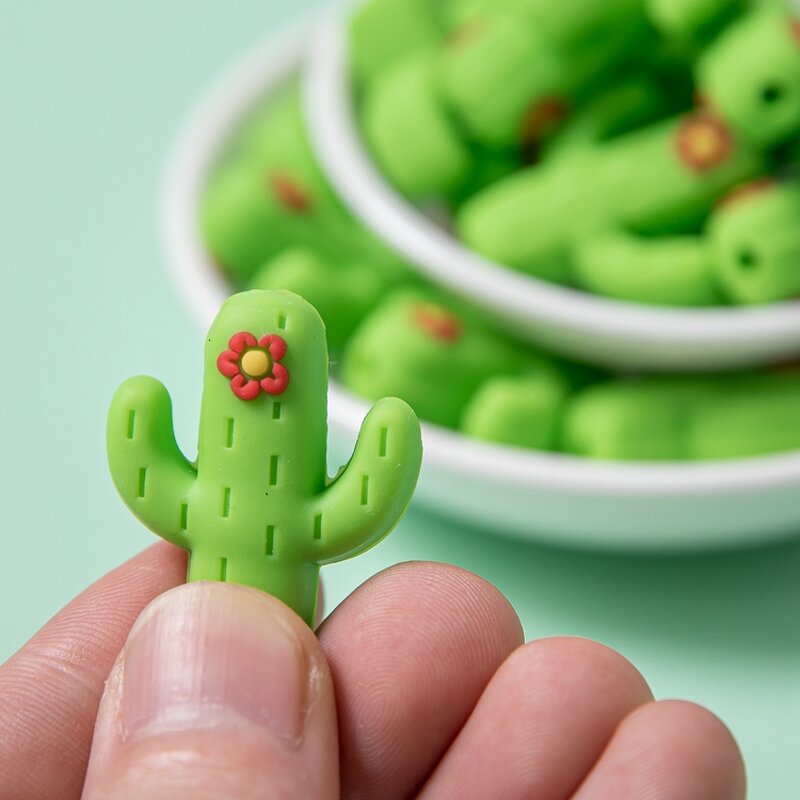 Wooden Beads Manufacturer - Organic BPA Cactus Flower Food Grade Loose for Jewelry Making Toys