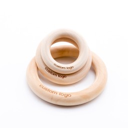Wooden Teething Rings Manufacturer - Natural Unfinished 40mm/50mm/56mm/70mm/98mm Baby Teether DIY