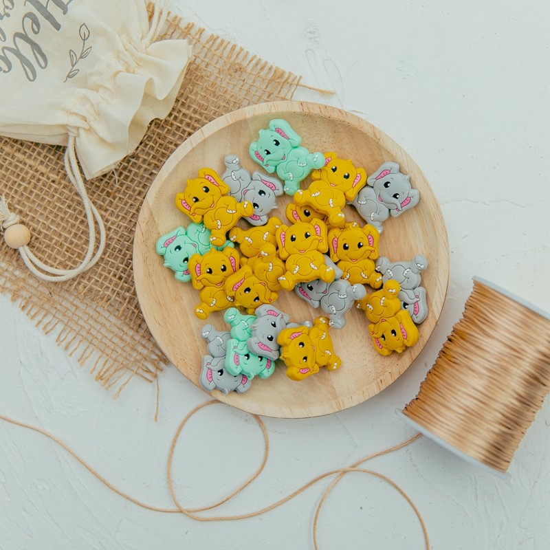 Silicone Teething Beads Manufacturer - Wholesale BPA Free Food Grade Rattle Cartoon Elephant Teether