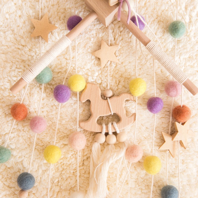 Baby Mobile Toy Manufacturer - Trojan Horse Style Tassel-Hanging with Bed Bell for Infant Room Decor