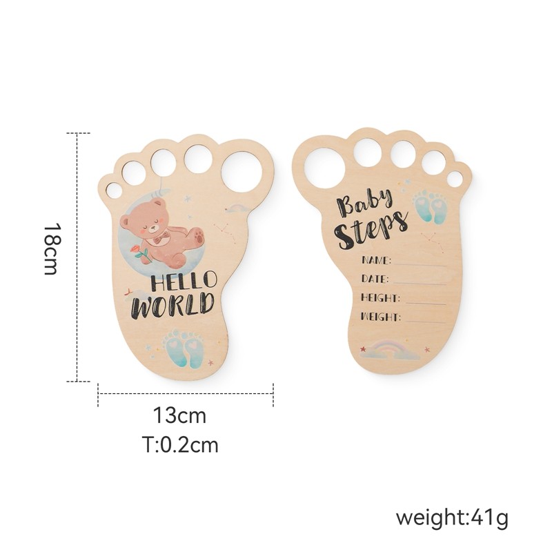 Wooden Footprint Letters Manufacturer - New Arrival Cute DIY Baby Souvenirs to Mark Milestones