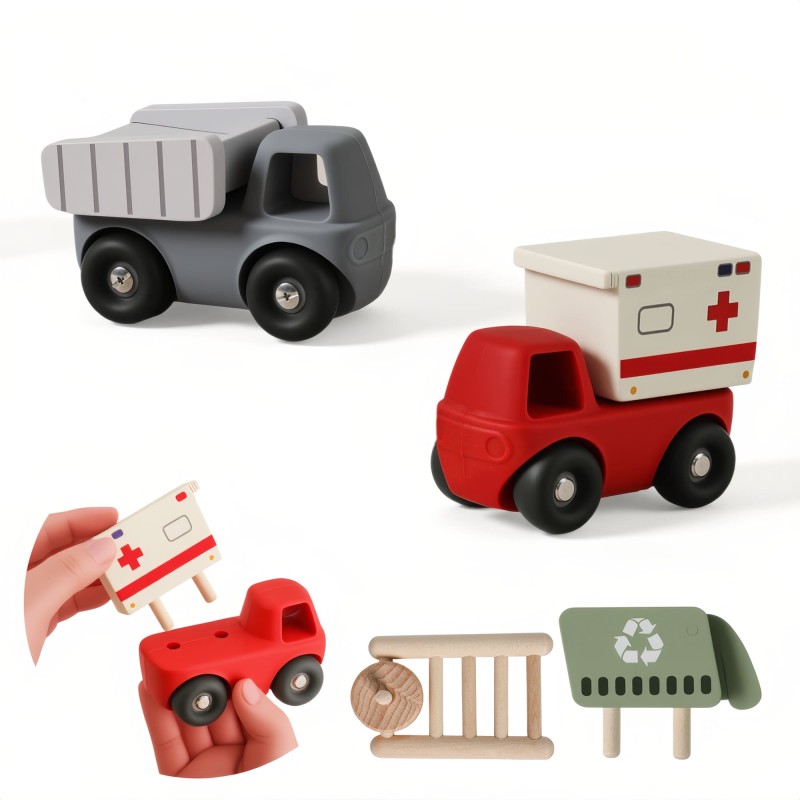 Silicone Ambulance Car Toys Manufacturer - Soft EN71 Certified Educational for Children Ages 2-7 Years