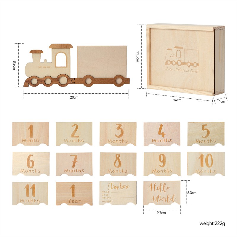 Wooden Milestone Box Manufacturer - Customizable Cute Unique Train for Baby OEM/ODM