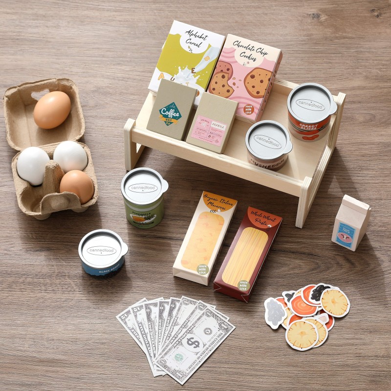 Wooden Food Market Game Manufacturer - Montessori Toy Set Early Educational Mini Preschool Role Play 2-6 Years