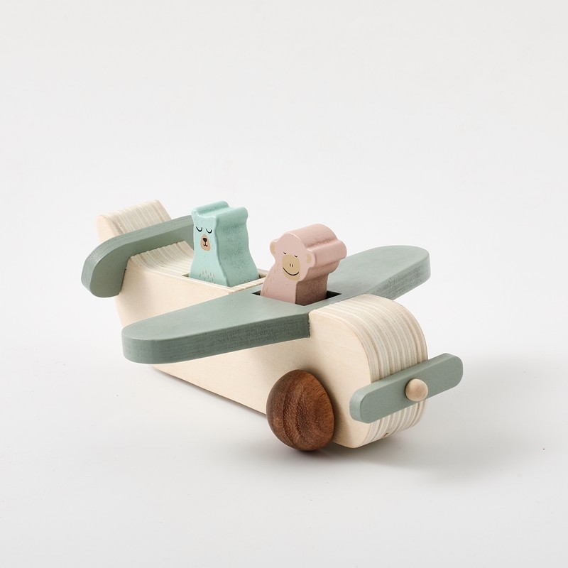 Wooden Airplane Toy Set Manufacturer - Unisex Two-Piece for Children 2-4 Years PC Model with CPC Certificate