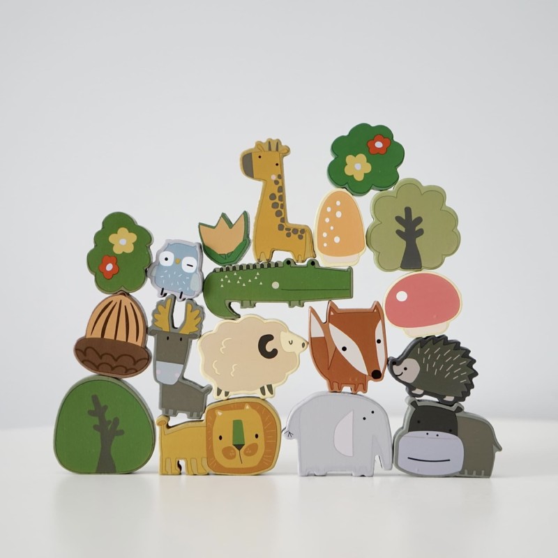 Wooden Building Blocks Set Manufacturer - Early Education Animal Stacking & Balance for 0-4 Years