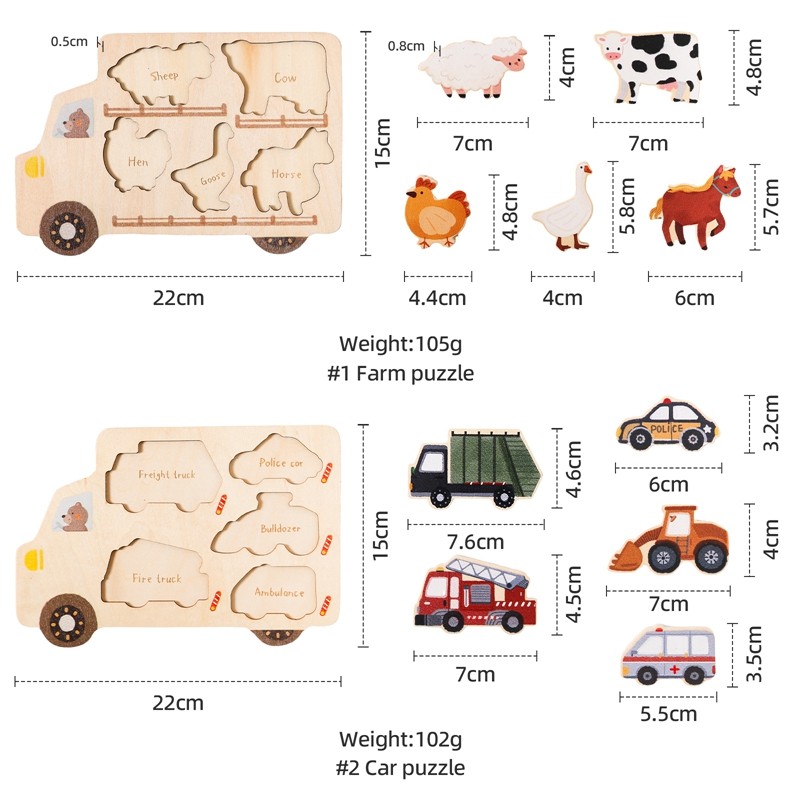Wooden Puzzle Farm Toy Manufacturer - Unisex DIY Educational Montessori for 2-4 Year Olds Factory Direct