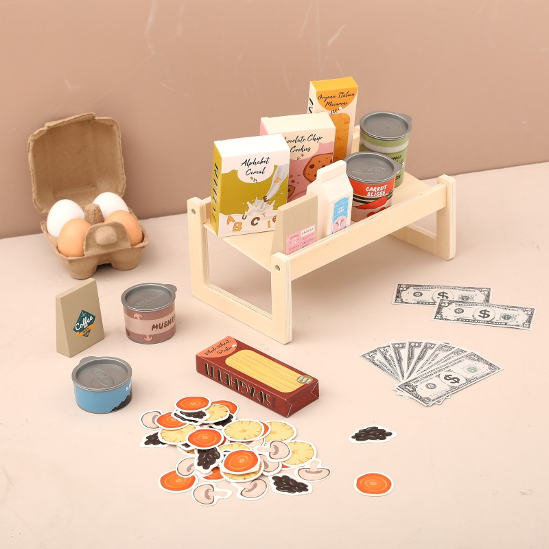 Wooden Food Market Game Manufacturer - Montessori Toy Set Early Educational Mini Preschool Role Play 2-6 Years