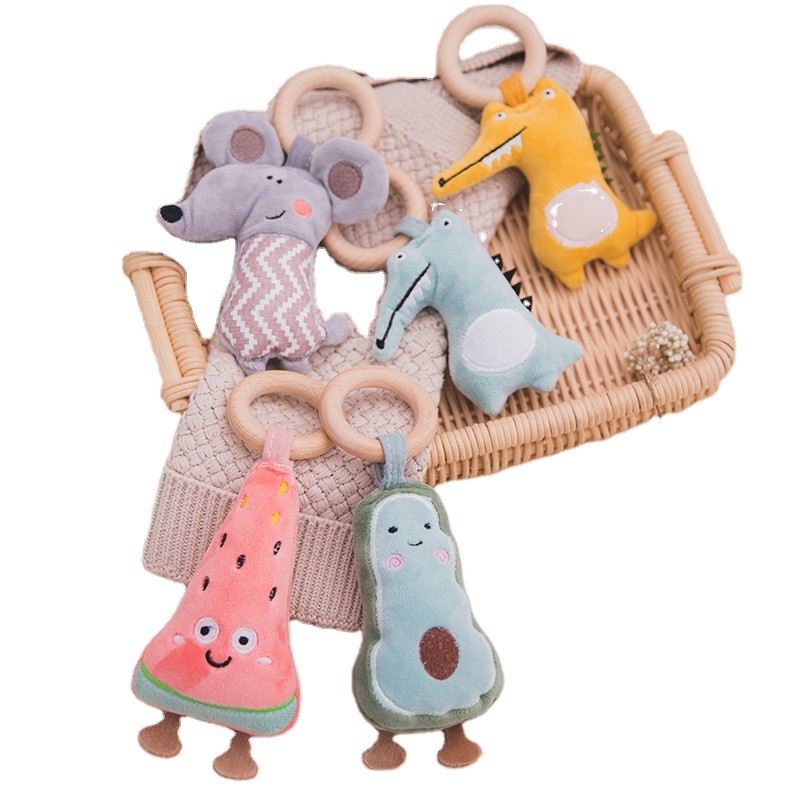 Baby Crib Mobile Toy Manufacturer - PSZ1089 Cute Soft Plush Doll Bear Bunny Animal Hanging Ring Soothing