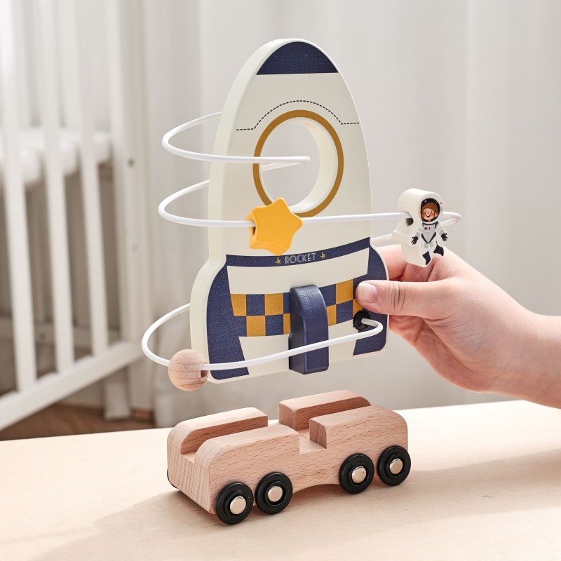 Science Educational Toy Set Manufacturer - Wooden Rocket Ball Game Learning Blocks for Boys Girls