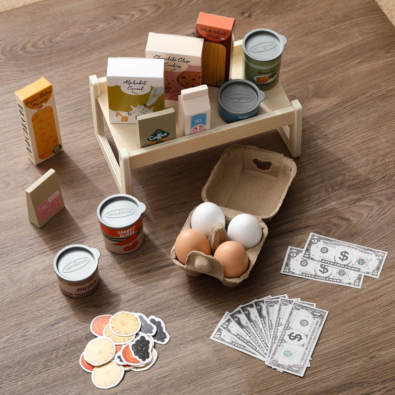 Wooden Food Market Game Manufacturer - Montessori Toy Set Early Educational Mini Preschool Role Play 2-6 Years