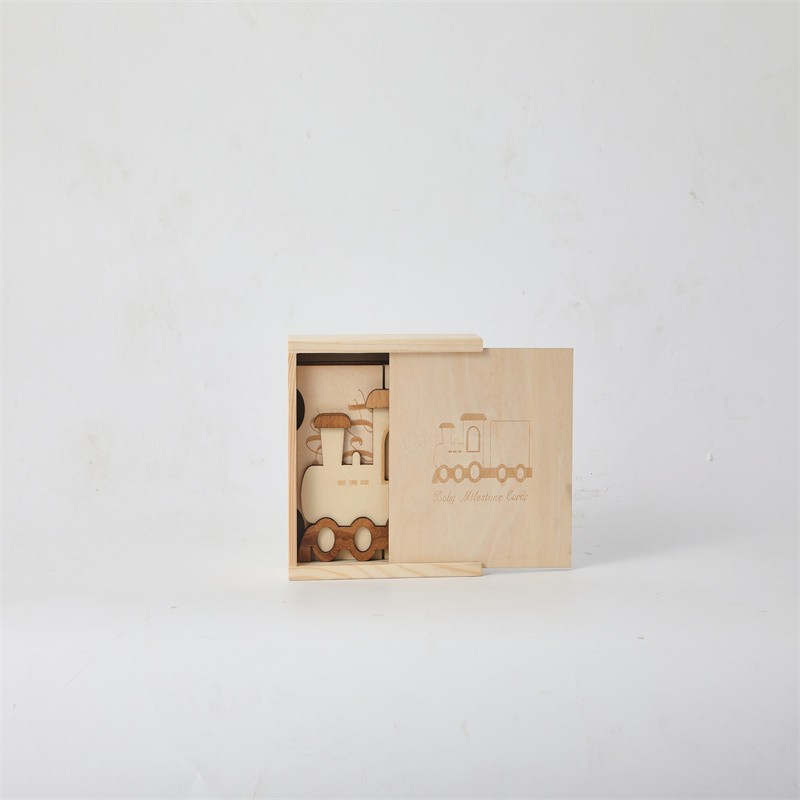 Wooden Milestone Box Manufacturer - Customizable Cute Unique Train for Baby OEM/ODM