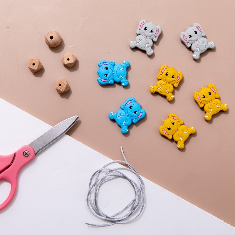 Silicone Teething Beads Manufacturer - Wholesale BPA Free Food Grade Rattle Cartoon Elephant Teether
