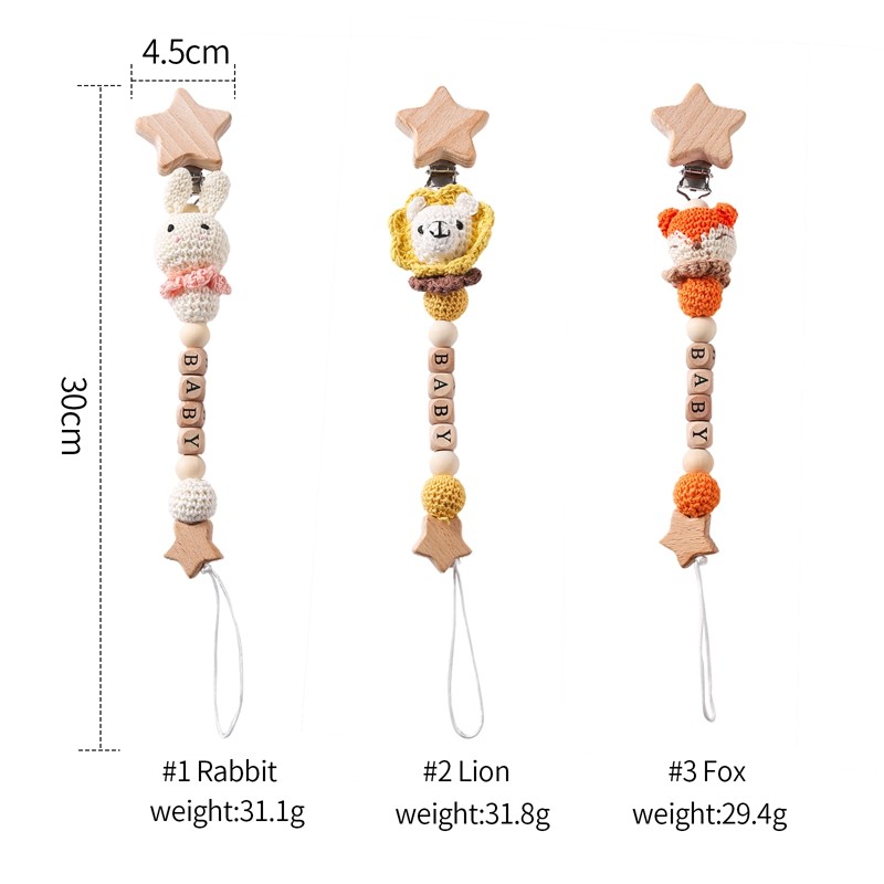 Baby Pacifier Clip Manufacturer - RTS Beech Bead Animal Soft Material Nipple for Newborns