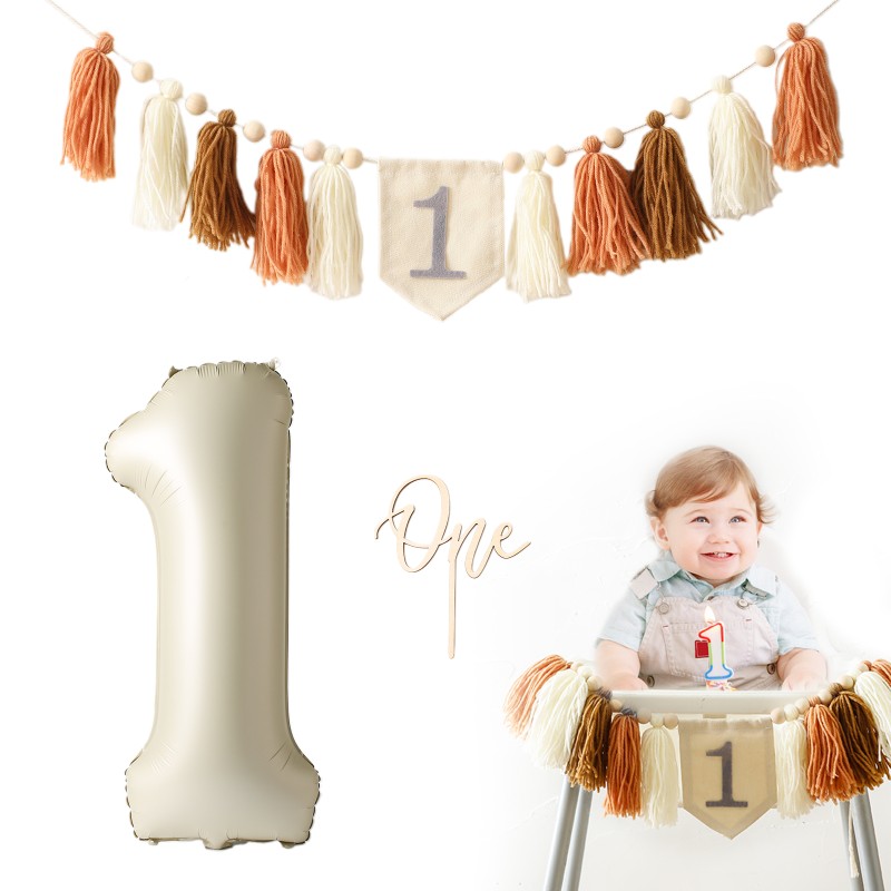 Baby Birthday Decoration Set Manufacturer - Cotton Crown Magic Wand Wooden Balloons Tassels Banner