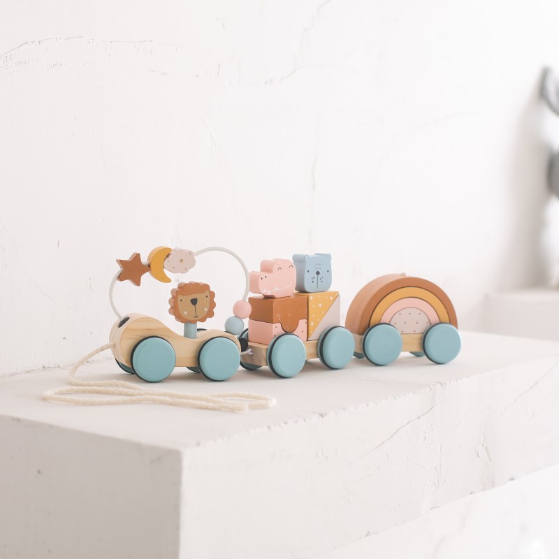 Wooden Train Set Manufacturer - New Arrival Montessori Baby Trailer & Educational Toys for Toddlers