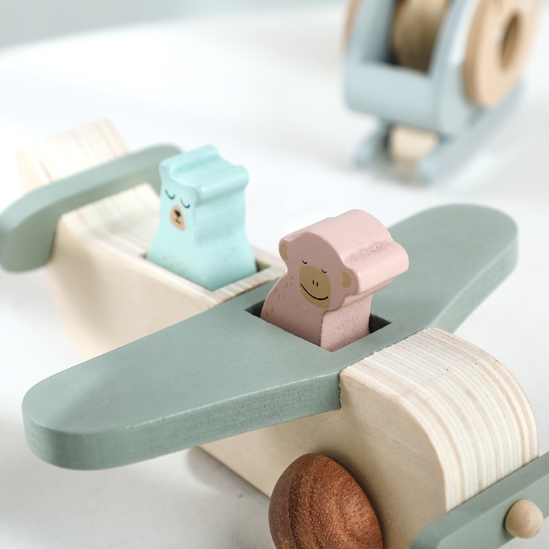 Wooden Airplane Toy Set Manufacturer - Unisex Two-Piece for Children 2-4 Years PC Model with CPC Certificate