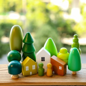 Wooden Ornaments Manufacturer - OEM Modern Forest Tree Toys Home Decoration for Christmas