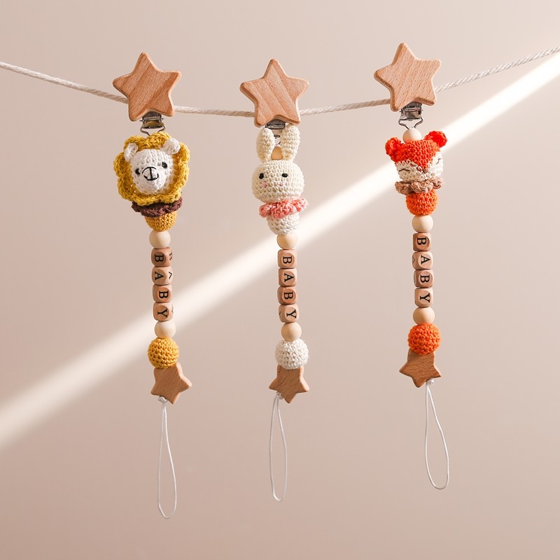 Baby Pacifier Clip Manufacturer - RTS Beech Bead Animal Soft Material Nipple for Newborns