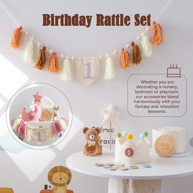 Commemorative Card Set Manufacturer - New Arrival Fabric Birthday Ring Magic Stick Crown Baby Souvenirs