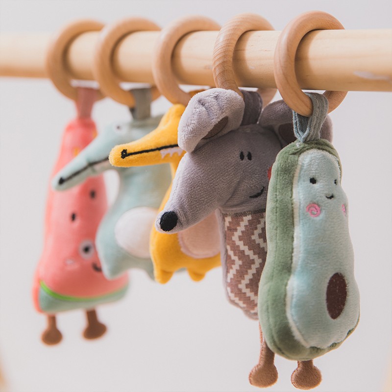 Baby Crib Mobile Toy Manufacturer - PSZ1089 Cute Soft Plush Doll Bear Bunny Animal Hanging Ring Soothing