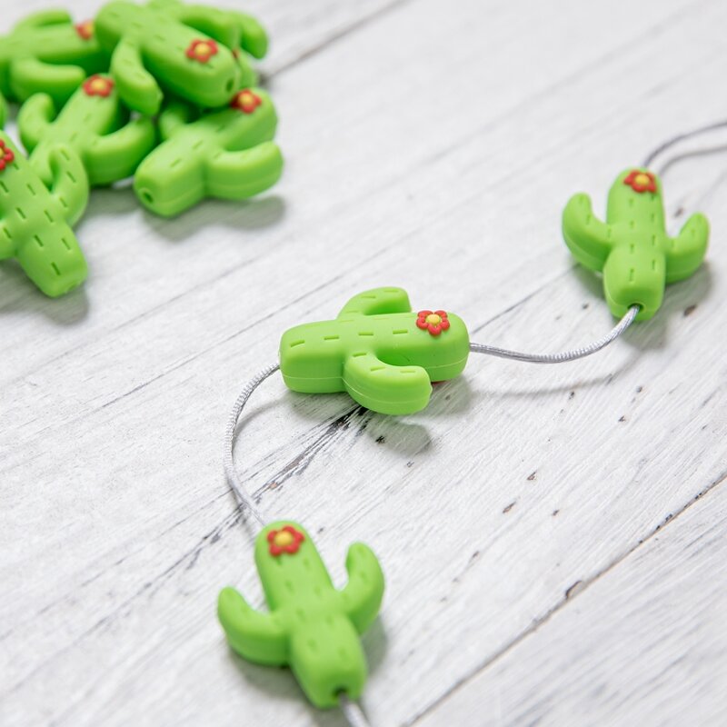 Wooden Beads Manufacturer - Organic BPA Cactus Flower Food Grade Loose for Jewelry Making Toys