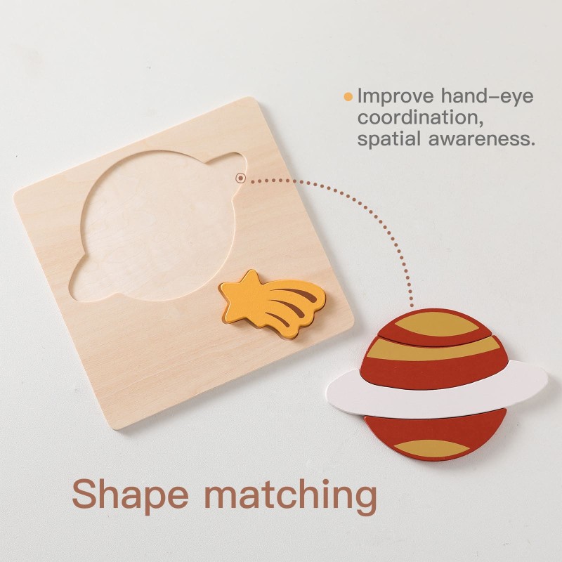 Wooden Puzzle Toy Manufacturer - Musical Matching Planet Astronaut Rocket Nesting for 2-4 Years
