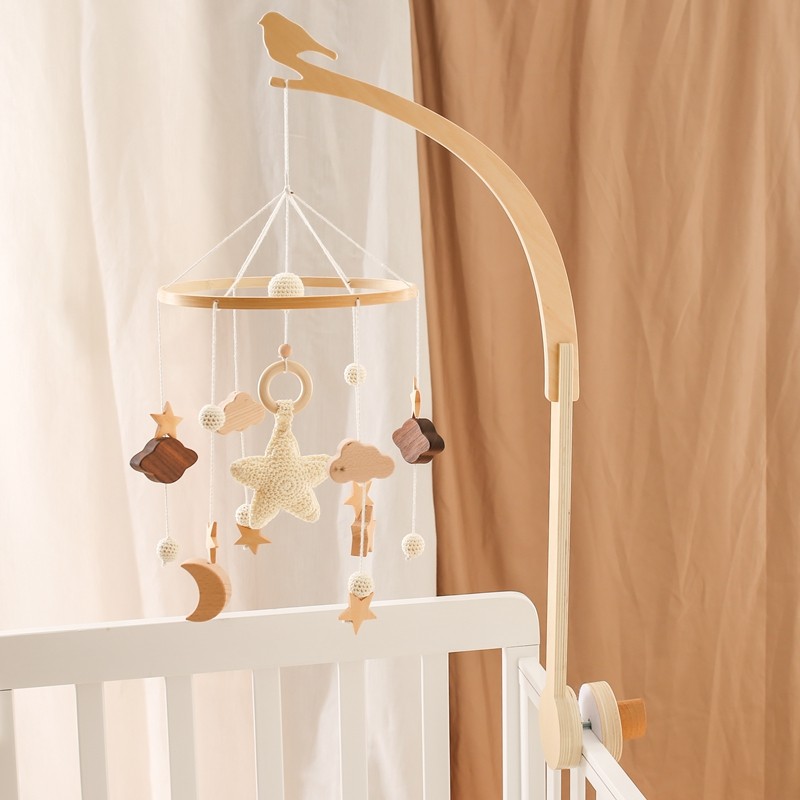 Wooden Bed Bell Holder Manufacturer - Hanging Toy Baby Mobile Arm Frame Nursery Crib Decoration