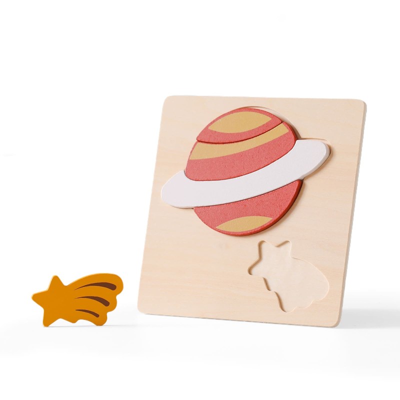 Wooden Puzzle Toy Manufacturer - Musical Planet Astronaut Rocket Nesting for 2-4 Years Unisex