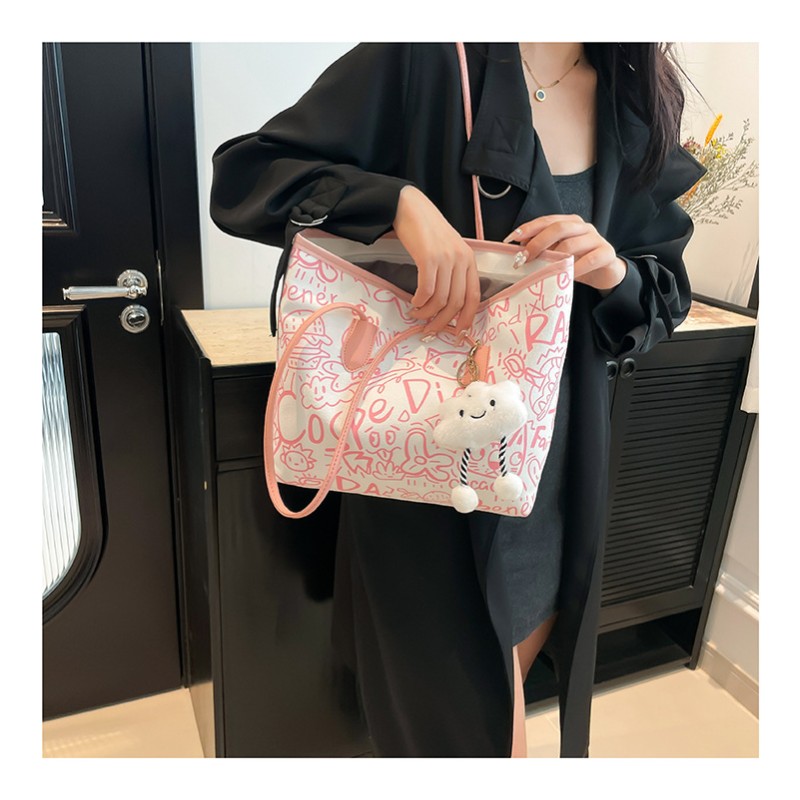 Canvas Tote Bag - Graffiti Large Capacity