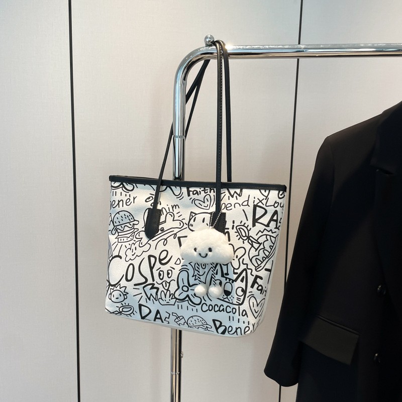 Canvas Tote Bag - Graffiti Large Capacity