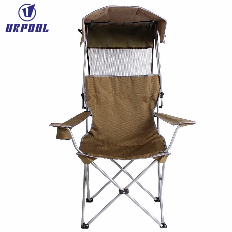 Folding Fishing Chair Manufacturer - Portable with Sunshade Backrest with Shed for Beach Camping