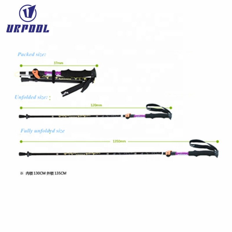 Folding Walking Poles Manufacturer - Nordic Shorter Length Traveler Trek with Carrying Bag