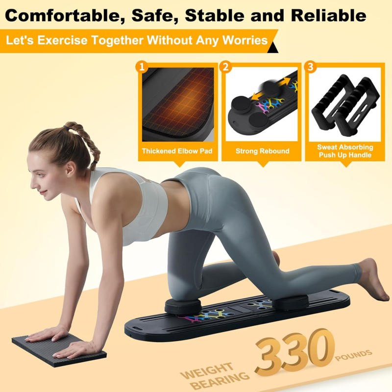 Pilates Reformer Machine Manufacturer - Portable Multifunctional 6-in-1 with Ab Wheel Roller Push Board Home Workout