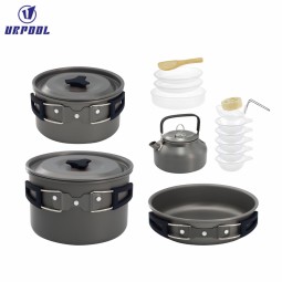 Camping Stove Set Manufacturer - Outdoor Cooking Mess Kit Pots Pans Kettle Portable for Hiking and Picnic