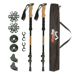 Carbon Trekking Pole Manufacturer - 3LS Lock System 100% Ultralight Folding for Walking Trail Running
