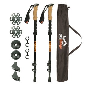 Carbon Trekking Pole Manufacturer - 3LS Lock System 100% Ultralight Folding for Walking Trail Running