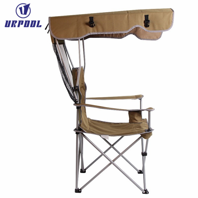 Folding Fishing Chair Manufacturer - Portable with Sunshade Backrest with Shed for Beach Camping