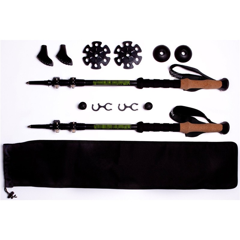 Trekking Pole Manufacturer - Adjustable Carbon Aluminum with Cork Handle Grip for Hiking Outdoor Walking