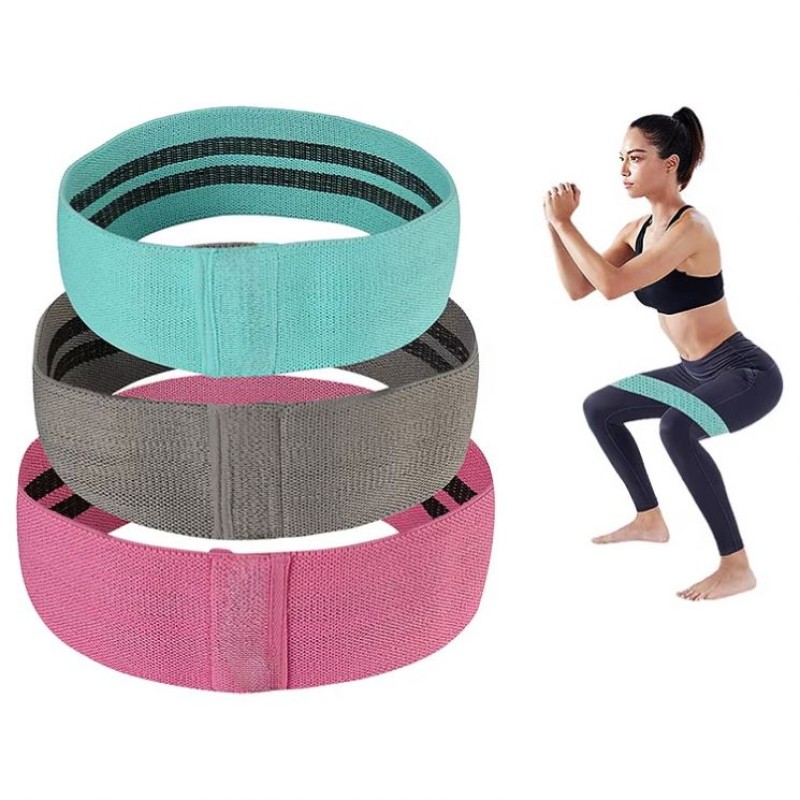 Hip Resistance Bands Set Manufacturer - for Legs and Booty Anti-Slip Fabric Stretch Bands for Fitness
