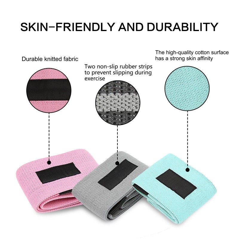 Hip Resistance Bands Set Manufacturer - for Legs and Booty Anti-Slip Fabric Stretch Bands for Fitness