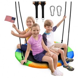 Disc Swing Manufacturer - Hanging Ropes Kids Round Multi-Strand Adjustable Ropes Swing Seat 40 Saucer for Indoor Outdoor
