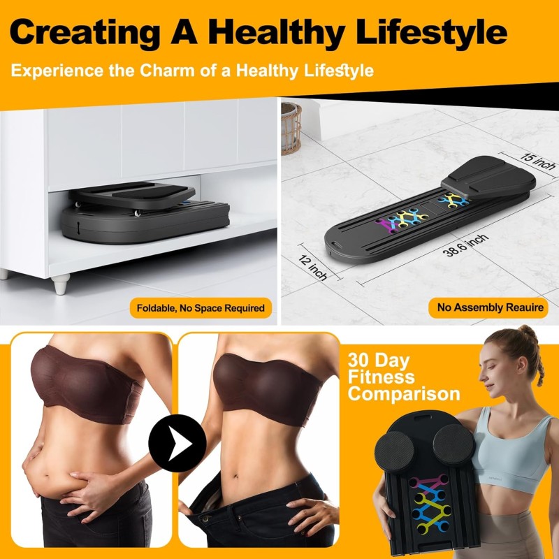 Pilates Reformer Machine Manufacturer - Portable Multifunctional 6-in-1 with Ab Wheel Roller Push Board Home Workout