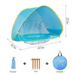 Baby Beach Tent Manufacturer - Lightweight with Shaded Pool Pop up 50+ UPF UV Protection with Carry Bag for Camping