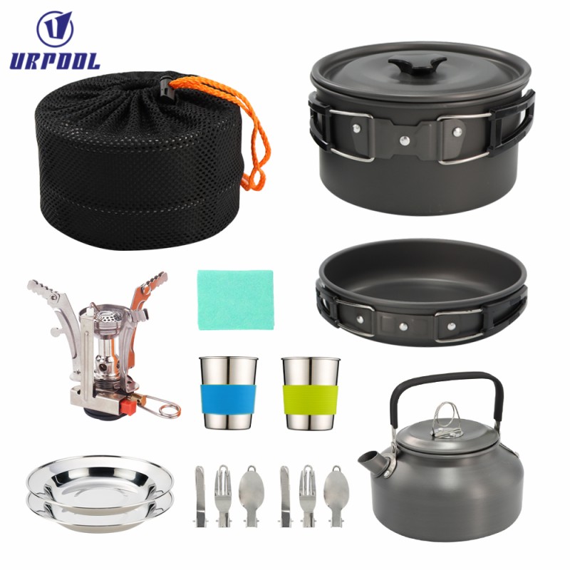 Aluminum Cookware Set Manufacturer - Outdoor for Camping Picnics BBQs Anodized Surface Kettle Pan Pot Tableware
