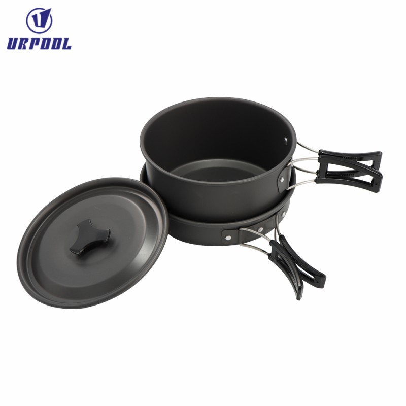 Aluminum Cookware Set Manufacturer - Outdoor for Camping Picnics BBQs Anodized Surface Kettle Pan Pot Tableware