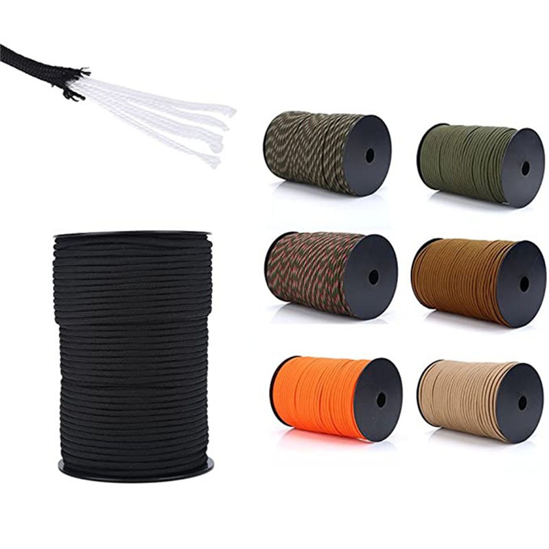 Paracord Rope Manufacturer - 100M 550 Outdoor Standard 7-core 4mm Parachute Cord for Camping Umbrella Tent